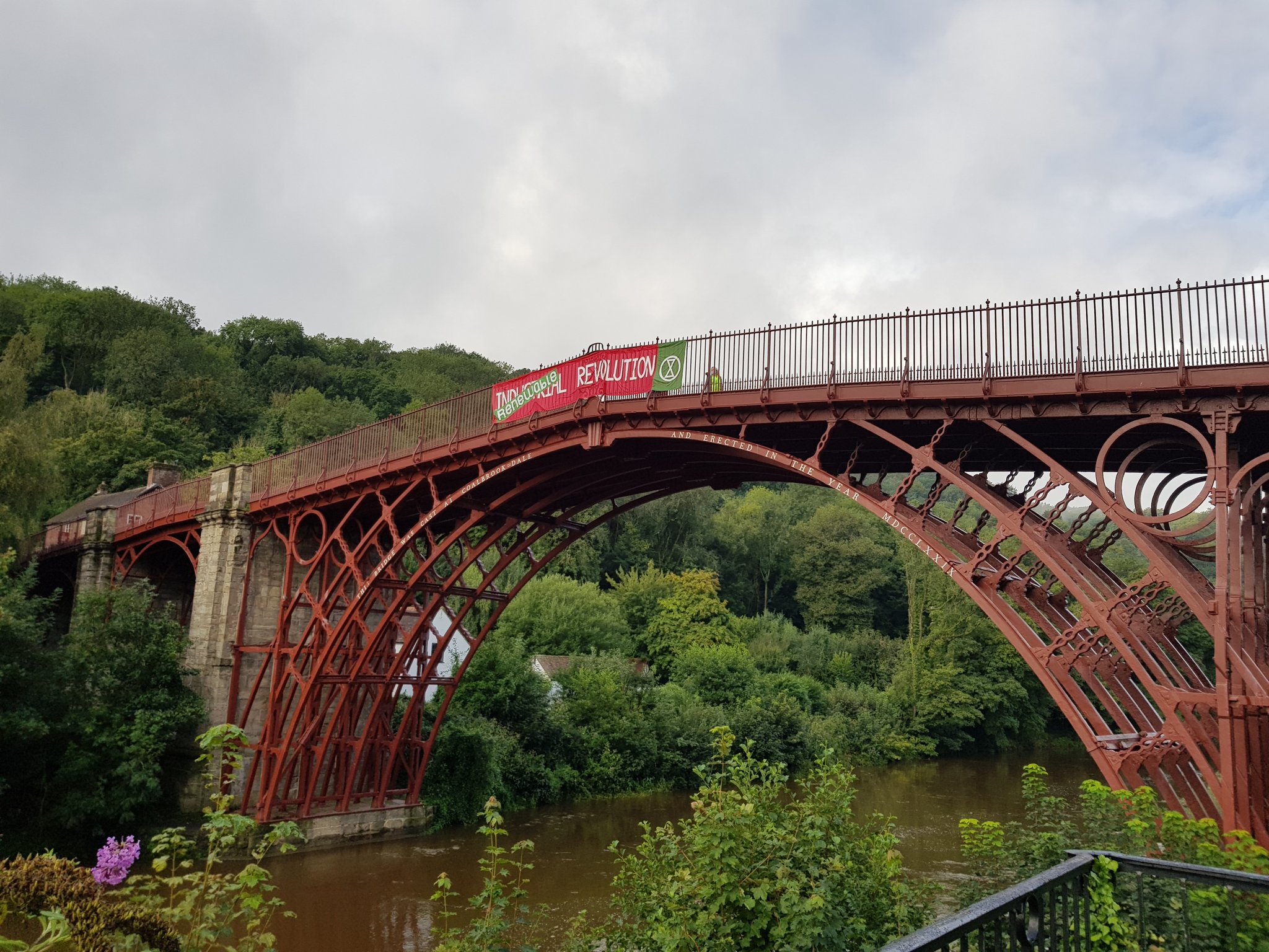 Ironbridge Banner Protest by Climate Activists